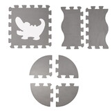 Speelmat baby - foam - puzzelmat - 145x145cm - grijs, wit