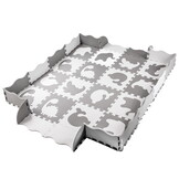 Speelmat baby - foam - puzzelmat - 145x145cm - grijs, wit