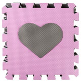 Speelmat baby - foam - puzzelmat - 145x145cm - grijs, roze, wit