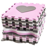 Speelmat baby - foam - puzzelmat - 145x145cm - grijs, roze, wit
