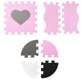 Speelmat baby - foam - puzzelmat - 145x145cm - grijs, roze, wit
