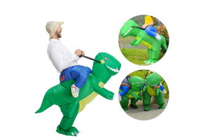 Dino pak - opblaasbaar kostuum - ride on - groen