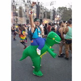 Dino pak - opblaasbaar kostuum - ride on - groen