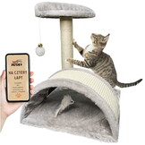 Krabpaal kat - met plateau en speeltjes - 40x37x50 cm - grijs