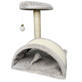 Krabpaal kat - met plateau en speeltjes - 40x37x50 cm - grijs