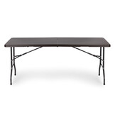 Klaptafel - 179x74x74 cm - rotanpatroon - bruin