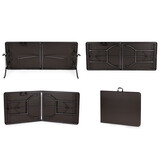 Klaptafel - 179x74x74 cm - rotanpatroon - bruin