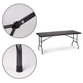 Klaptafel - 179x74x74 cm - rotanpatroon - bruin