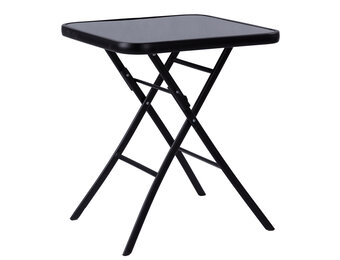 Tuintafel - glazen klaptafel - vierkant - 60x60x70 cm - zwart