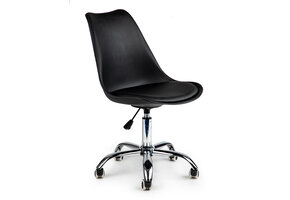 Bureaustoel - in hoogte verstelbaar - met wielen - zwart
