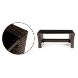 Loungeset tuin - 4 persoons - polyrattan - bruin, wit