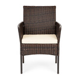 Tuinset - 4 personen - met ronde tuintafel - bruin