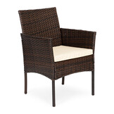 Tuinset - 4 personen - met ronde tuintafel - bruin