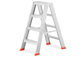 Huishoudtrap - ladder - 2x 4 treden - aluminium - 95 cm hoog