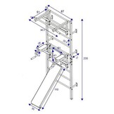 Workout gymnastiek ladder 235x87 cm met pull bar & halterbank