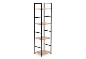 Boekenkast - 113 cm - 4 planken - zwart & houtkleur