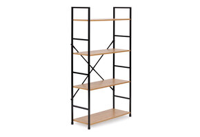 Boekenkast - 113x23,5x58,5cm - MDF - lichtbruin & zwart