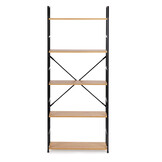 Boekenkast - 144x58,5x23,5 cm - 5 schappen - lichtbruin & zwart