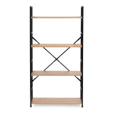 Boekenkast - 113x58.5x23.5cm - 4 planken - zwart & houtkleur