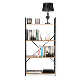 Boekenkast - 113x58.5x23.5cm - 4 planken - zwart & houtkleur