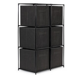 Opbergkast - 69x35x101cm - 6 manden - grijs