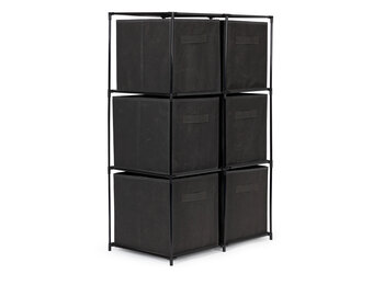 Opbergkast - 69x35x101cm - 6 manden - grijs