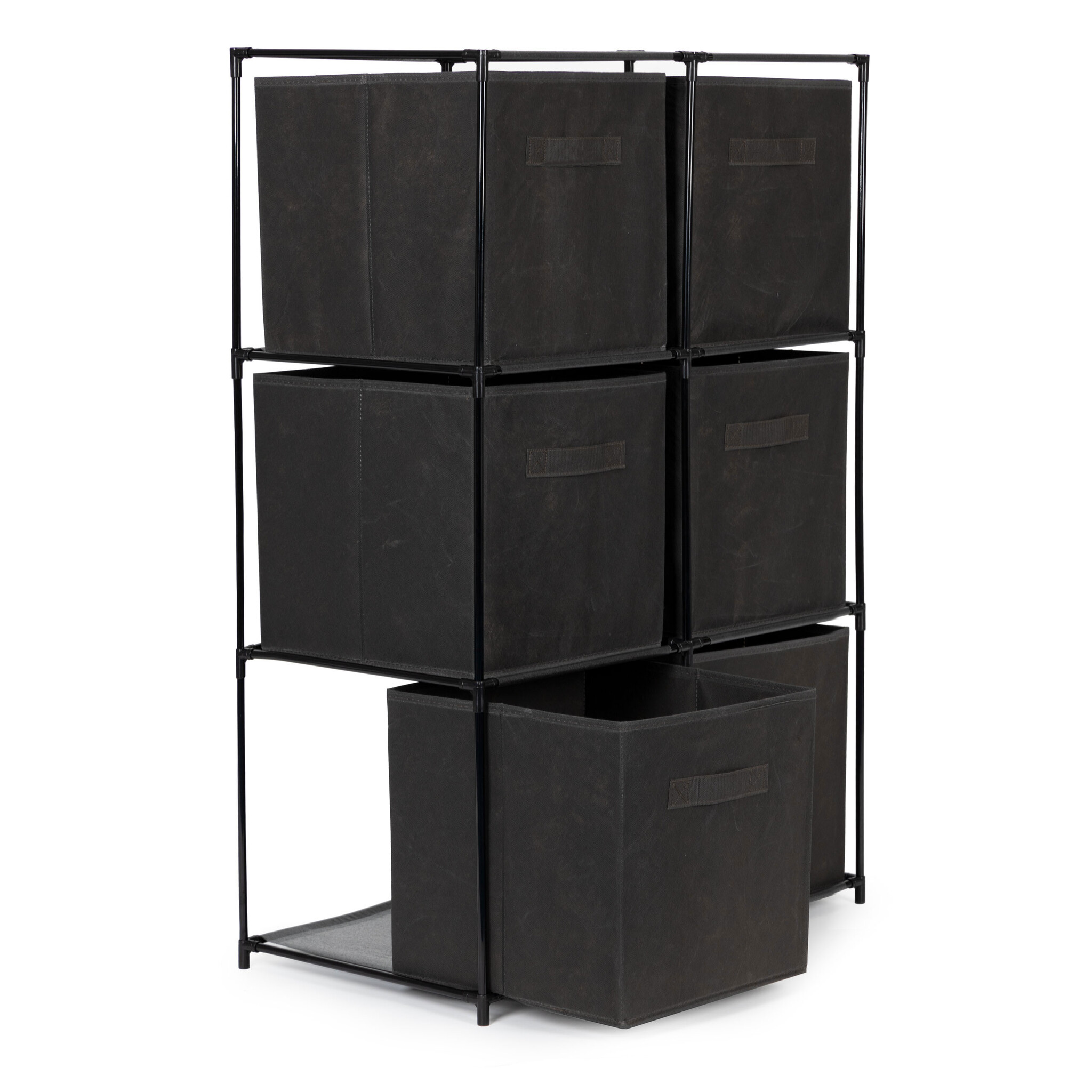 Opbergkast - 69x35x101cm - 6 manden - grijs