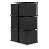 Opbergkast - 69x35x101cm - 6 manden - grijs