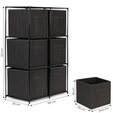 Opbergkast - 69x35x101cm - 6 manden - grijs