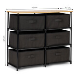 Opbergkast - 75x30x67 cm - 6 manden - grijs