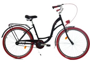 Meisjesfiets 26 inch stevig model rood met zwart van Dallas Bike