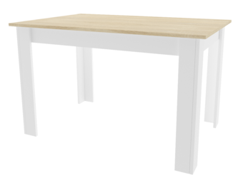 Eettafel - hout - 120x80x75 cm - wit, eiken