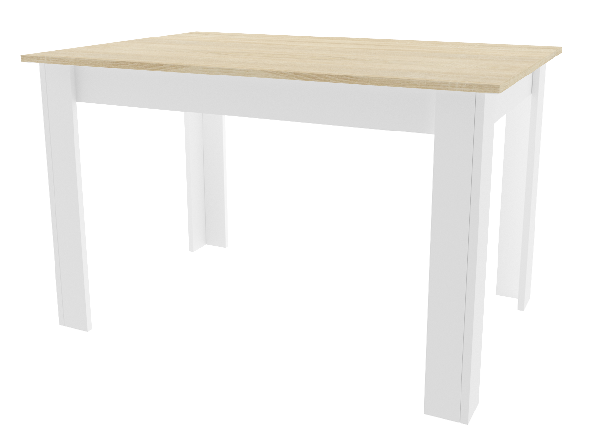 Eettafel - hout - 120x80x75 cm - wit, eiken