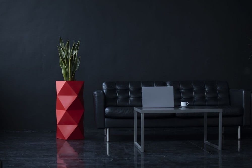 Bloempot - 56x34x45cm - polyethyleen - antraciet