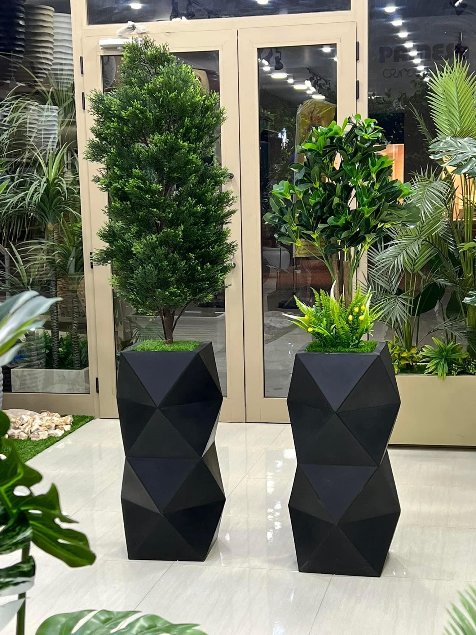 Bloempot - 56x34x45cm - polyethyleen - antraciet