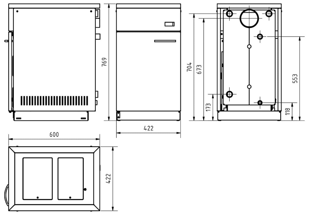 CV Houtkachel - 10kW - energielabel A+ - wit