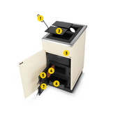 CV Houtkachel - 10kW - energielabel A+ - beige