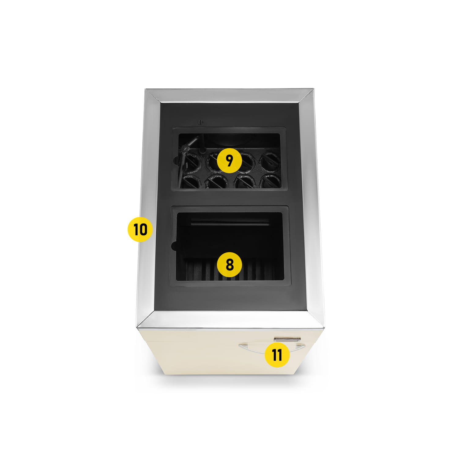 CV Houtkachel - 10kW - energielabel A+ - beige