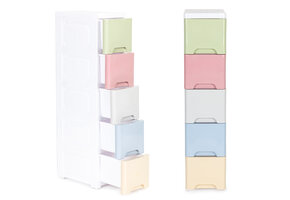 Ladeblok - 83x32x18cm - 5 lades - pastelkleuren