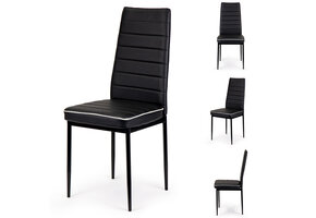 Eetkamerstoelen - eco leer - 41x42x96cm - set van 4 - zwart