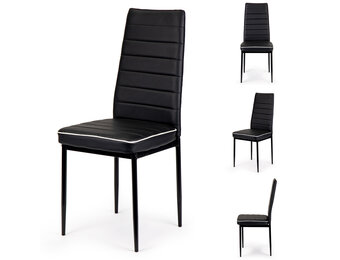 Eetkamerstoelen - eco leer - 41x42x96cm - set van 4 - zwart