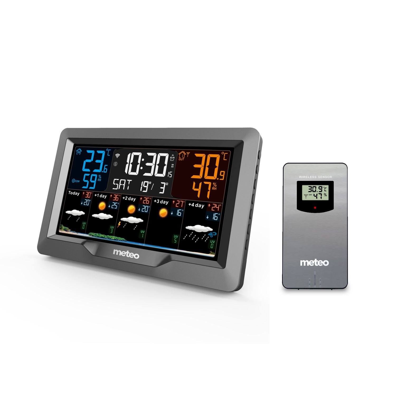 Weerstation METEO SP101 - 20,5x13x3cm - met WIFI - grijs