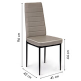 Eetkamerstoelen - eco leer - 41x42x96cm - set van 4 - grijs