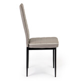 Eetkamerstoelen - eco leer - 41x42x96cm - set van 4 - grijs