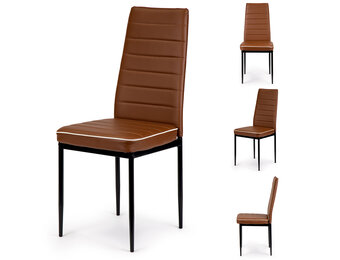 Eetkamerstoelen - eco leer - 41x42x96cm - set van 4 - bruin