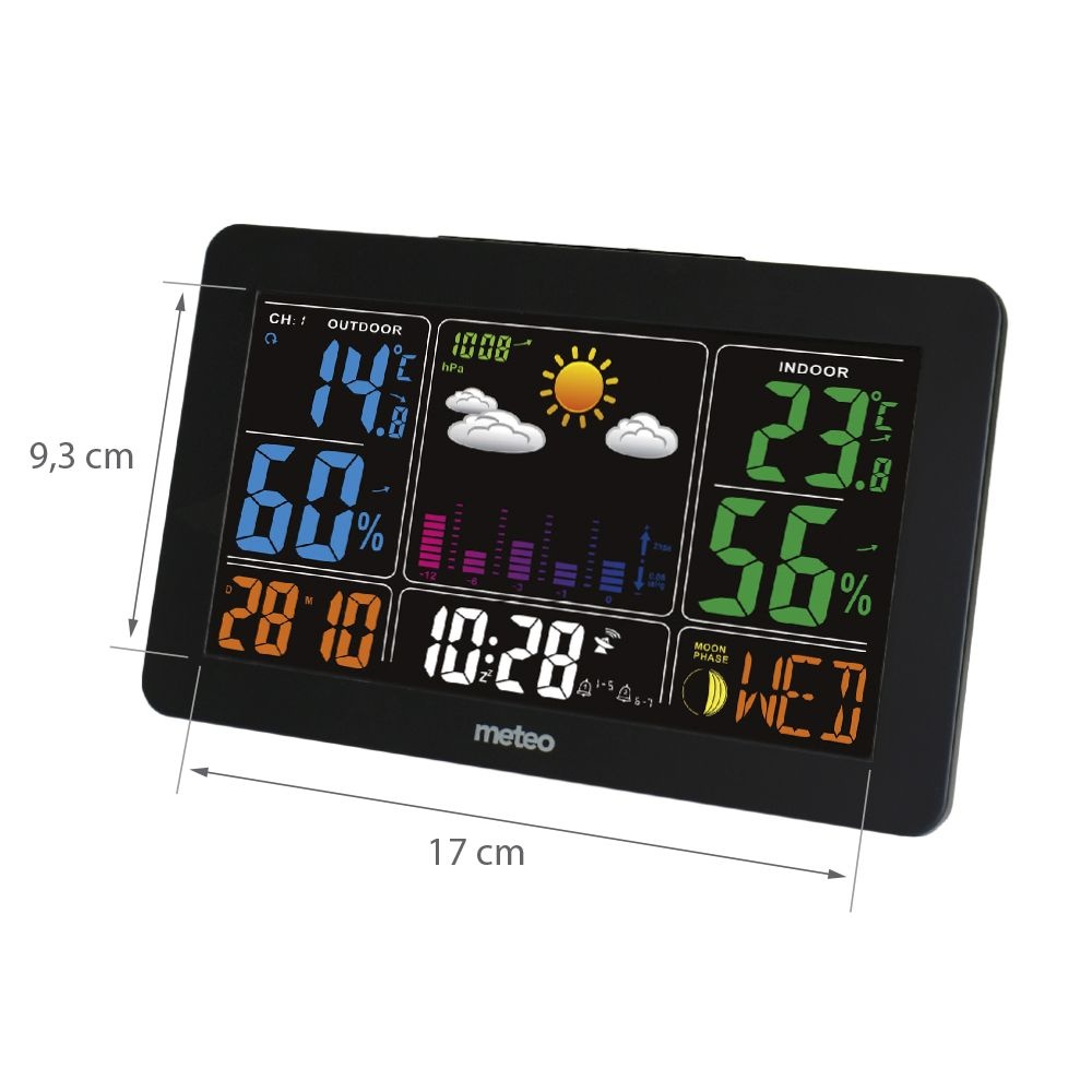 Weerstation METEO SP91 - 20x13x1,5cm - draadloos - zwart