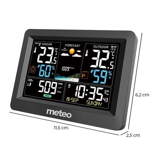 Weerstation METEO SP105 - 11,5x6,2x2,5cm - CO2 meting - zwart