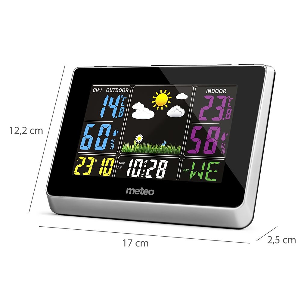 Weerstation METEO SP62s - 17x12,2x2,5 cm - draadloos - zwart