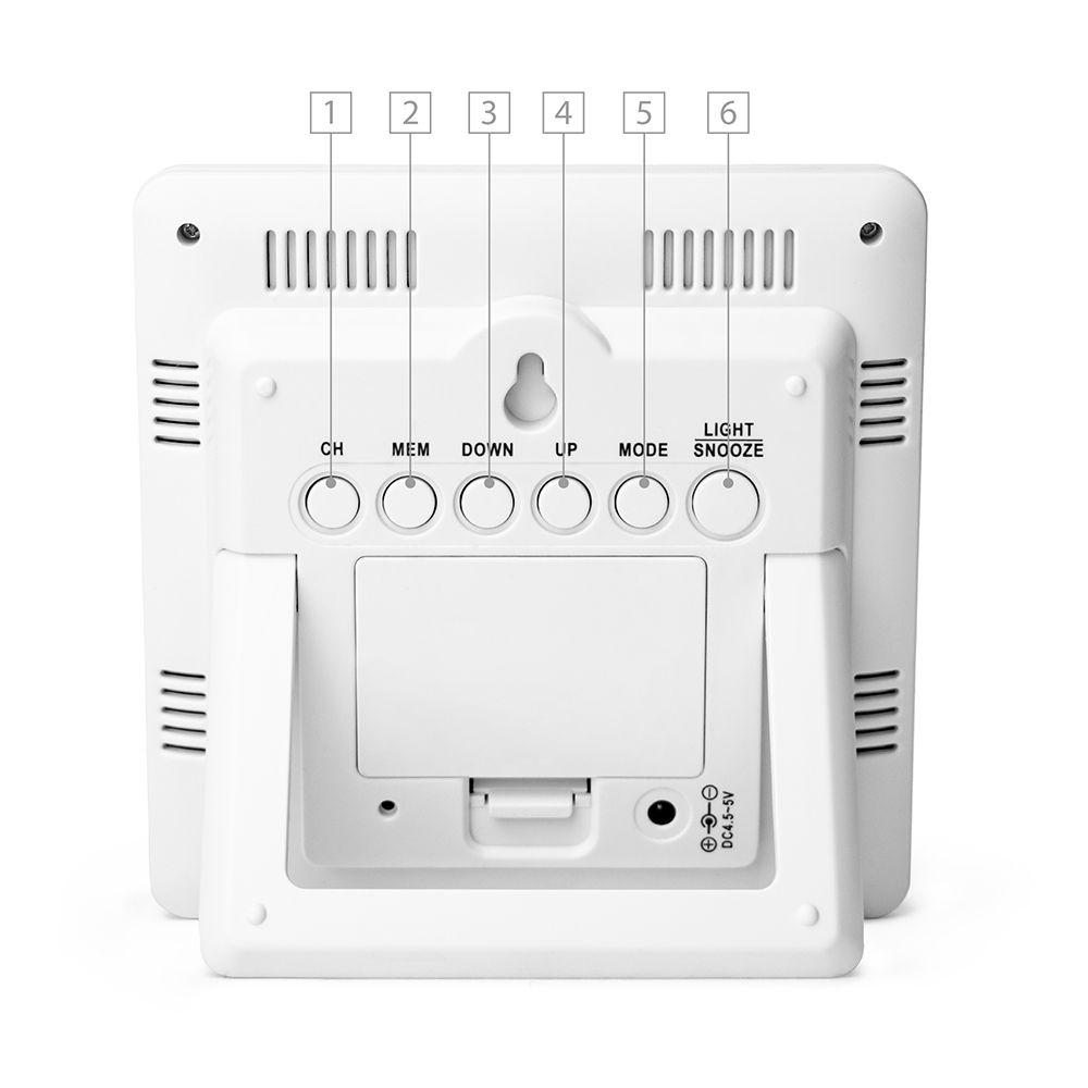 Weerstation METEO SP93 - 12x12x2cm - draadloos - met klok - wit