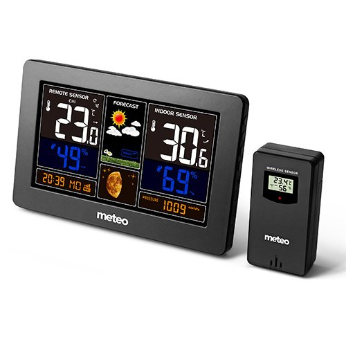 Weerstation METEO SP95 - 20,5x13x3cm - draadloos - zwart